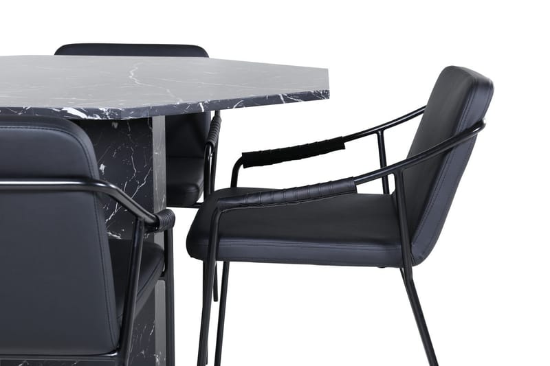 Rund matgrupp Venture Home Svart Svart 4st - Møbler - Bord - Spisegruppe