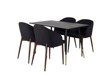 Rund matgrupp Venture Home Svart Svart 4st - Møbler - Bord - Spisegruppe