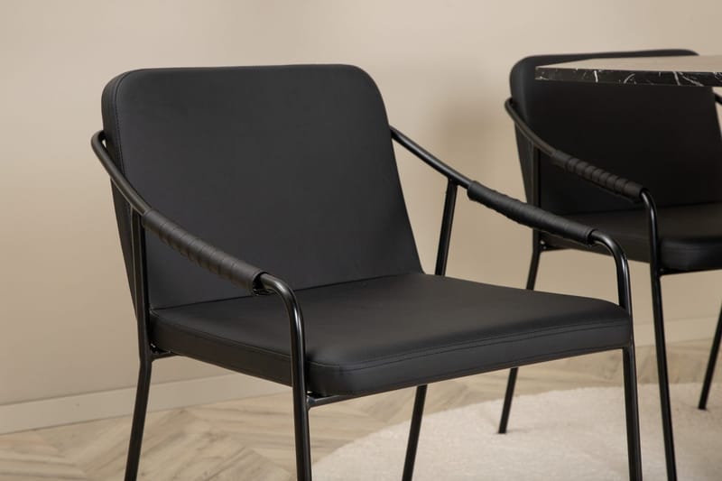 Rund matgrupp Venture Home Svart Svart 4st - Møbler - Bord - Spisegruppe