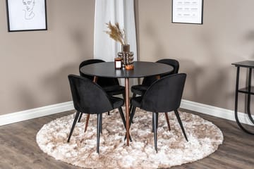 Rund matgrupp Venture Home Svart Svart 4st - Møbler - Bord - Spisegruppe