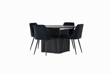 Rund matgrupp Venture Home Svart Svart 4st - Møbler - Bord - Spisegruppe