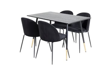 Rund matgrupp Venture Home Svart Svart 4st - Møbler - Bord - Spisegruppe