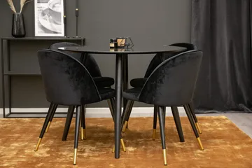 Rund matgrupp Venture Home Svart Svart 4st - Møbler - Bord - Spisegruppe