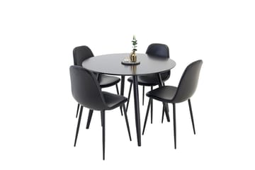 Rund matgrupp Venture Home Svart Svart 4st - Møbler - Bord - Spisegruppe