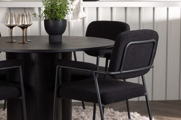 Rund matgrupp Venture Home Svart Svart 4st - Møbler - Bord - Spisegruppe