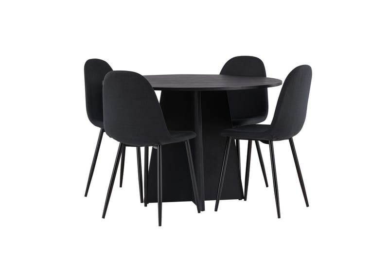 Rund matgrupp Venture Home Svart Svart 4st - Møbler - Bord - Spisegruppe