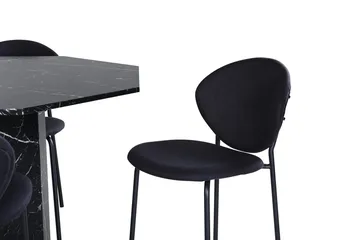 Rund matgrupp Venture Home Svart Svart 4st - Møbler - Bord - Spisegruppe