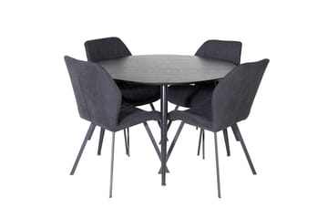 Rund matgrupp Venture Home Svart Svart 4st - Møbler - Bord - Spisegruppe