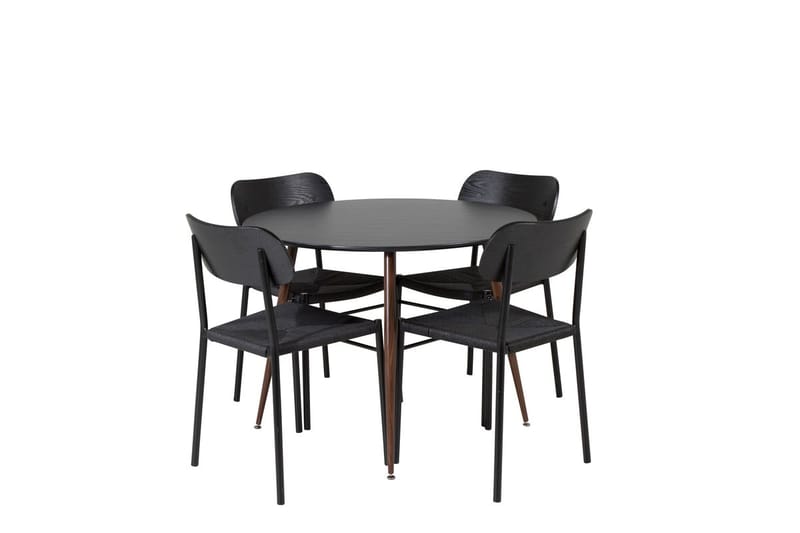 Rund matgrupp Venture Home Svart Svart 4st - Møbler - Bord - Spisegruppe