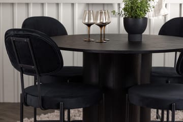 Rund matgrupp Venture Home Svart Svart 4st - Møbler - Bord - Spisegruppe