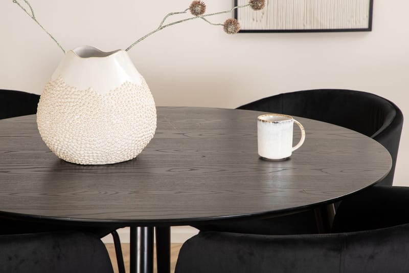 Rund matgrupp Venture Home Svart Svart 4st - Møbler - Bord - Spisegruppe