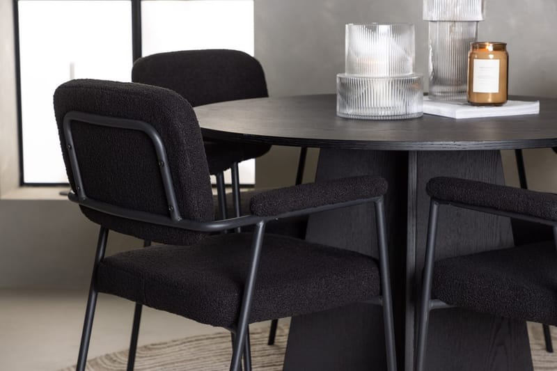 Rund matgrupp Venture Home Svart Svart 4st - Møbler - Bord - Spisegruppe