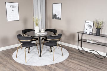 Rund matgrupp Venture Home Svart Svart 4st - Møbler - Bord - Spisegruppe