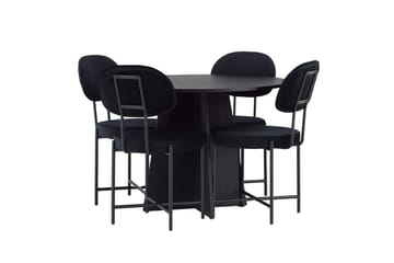 Rund matgrupp Venture Home Svart Svart 4st - Møbler - Bord - Spisegruppe