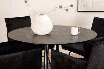 Rund matgrupp Venture Home Svart Svart 4st - Møbler - Bord - Spisegruppe