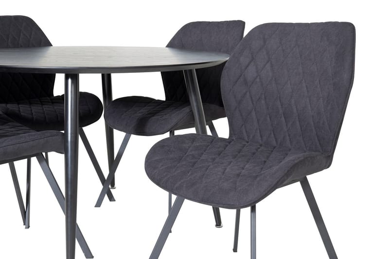 Rund matgrupp Venture Home Svart Svart 4st - Møbler - Bord - Spisegruppe