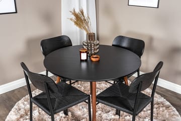 Rund matgrupp Venture Home Svart Svart 4st - Møbler - Bord - Spisegruppe