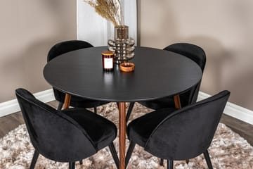 Rund matgrupp Venture Home Svart Svart 4st - Møbler - Bord - Spisegruppe