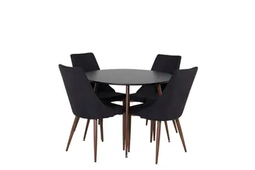 Rund matgrupp Venture Home Svart Svart 4st - Møbler - Bord - Spisegruppe