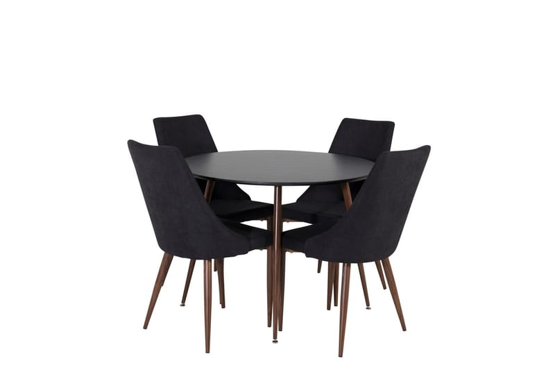 Rund matgrupp Venture Home Svart Svart 4st - Møbler - Bord - Spisegruppe