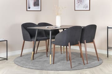 Rund matgrupp Venture Home Svart Svart 4st - Møbler - Bord - Spisegruppe