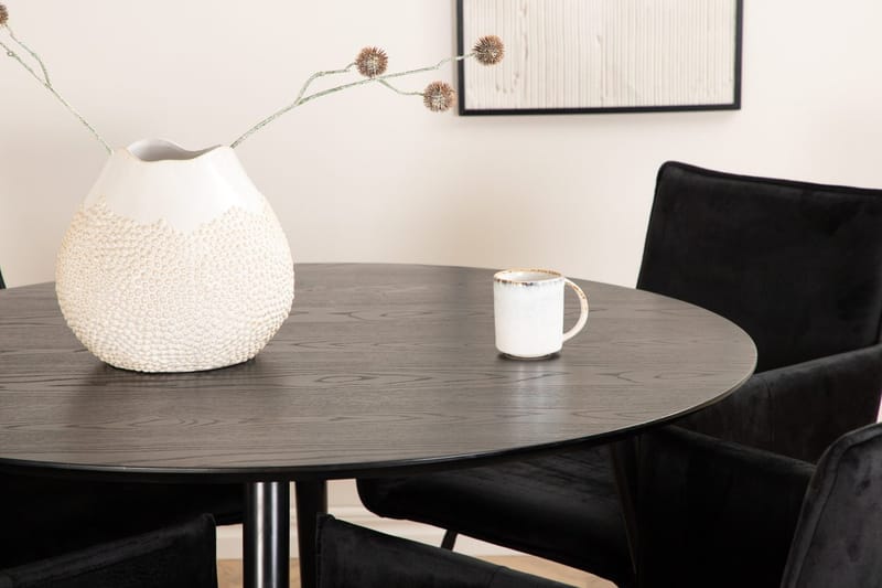 Rund matgrupp Venture Home Svart Svart 4st - Møbler - Bord - Spisegruppe