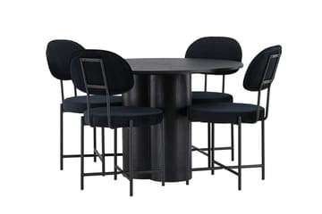 Rund matgrupp Venture Home Svart Svart 4st - Møbler - Bord - Spisegruppe