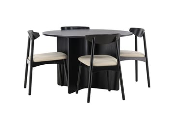 Rund matgrupp Venture Home Svart Svart 4st - Møbler - Bord - Spisegruppe