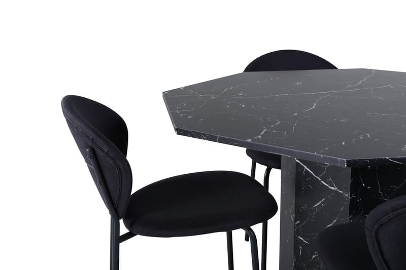 Rund matgrupp Venture Home Svart Svart 4st - Møbler - Bord - Spisegruppe