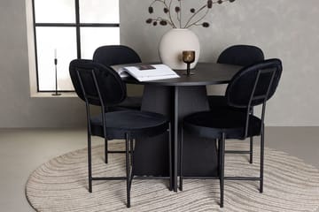 Rund matgrupp Venture Home Svart Svart 4st - Møbler - Bord - Spisegruppe