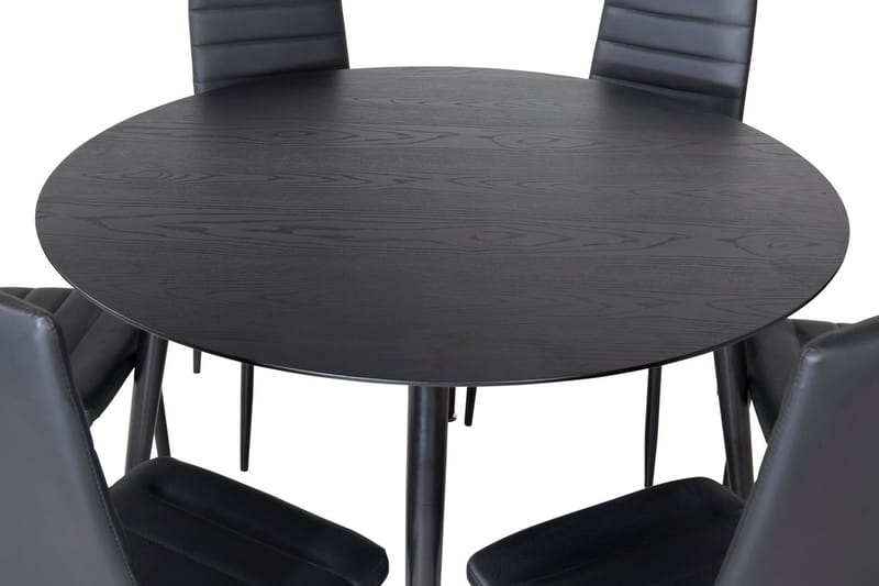 Rund matgrupp Venture Home Svart Svart 6st - Møbler - Bord - Spisegruppe