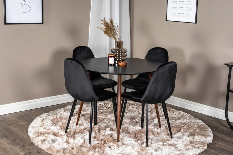 Rund matgrupp Venture Home Svart Svart/Brun 4st