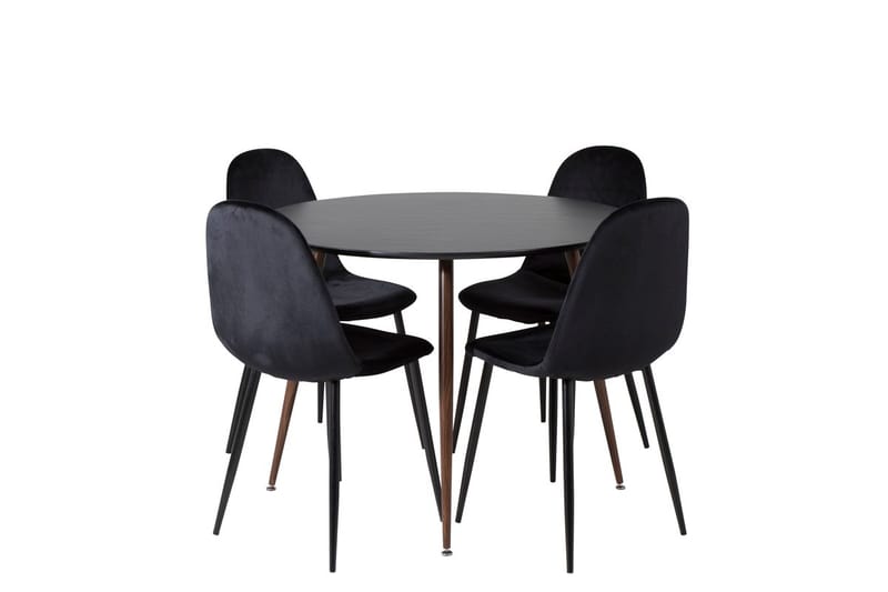 Rund matgrupp Venture Home Svart Svart/Brun 4st - Møbler - Bord - Spisegruppe