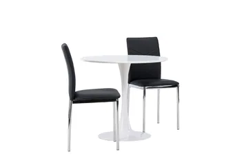 Rund matgrupp Venture Home Svart Vit 2st - Møbler - Bord - Spisegruppe