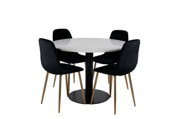 Rund matgrupp Venture Home Svart Vit 4st - Møbler - Bord - Spisegruppe