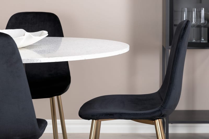 Rund matgrupp Venture Home Svart Vit 4st - Møbler - Bord - Spisegruppe