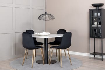 Rund matgrupp Venture Home Svart Vit 4st - Møbler - Bord - Spisegruppe