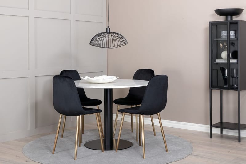 Rund matgrupp Venture Home Svart Vit 4st - Møbler - Bord - Spisegruppe
