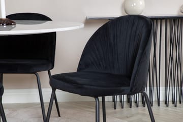 Rund matgrupp Venture Home Svart Vit marmor 4st - Møbler - Bord - Spisegruppe
