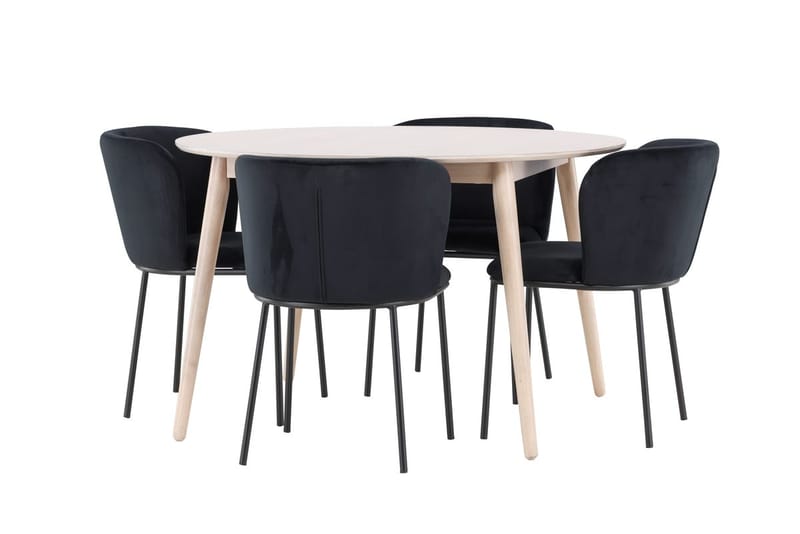 Rund matgrupp Venture Home Svart Vitputsad 4st - Møbler - Bord - Spisegruppe