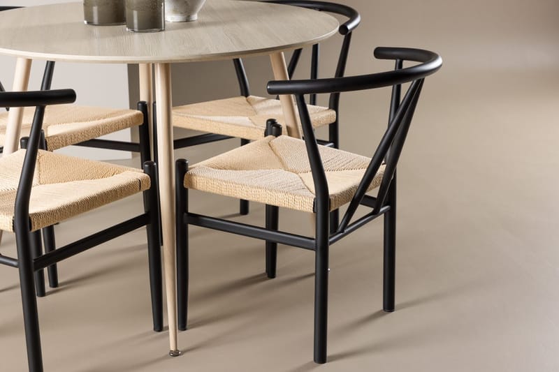 Rund matgrupp Venture Home Svart Vitputsad 4st - Møbler - Bord - Spisegruppe