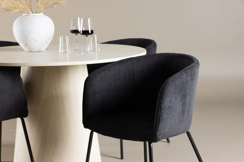 Rund matgrupp Venture Home Svart Vitputsad 4st - Møbler - Bord - Spisegruppe