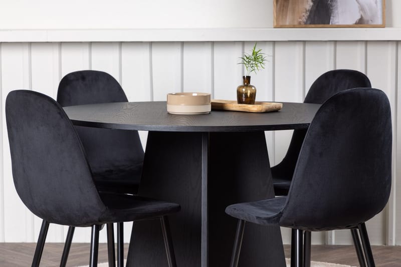 Rund matgrupp Venture Home Svart - Møbler - Bord - Spisegruppe