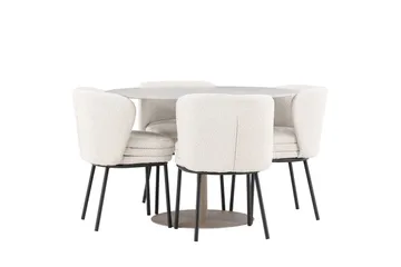 Rund matgrupp Venture Home Vit Beige 4st - Møbler - Bord - Spisegruppe