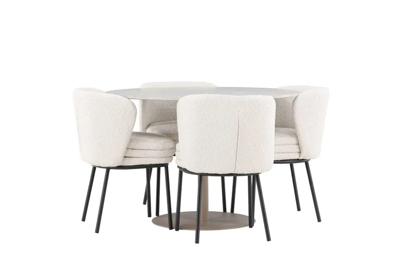 Rund matgrupp Venture Home Vit Beige 4st - Møbler - Bord - Spisegruppe