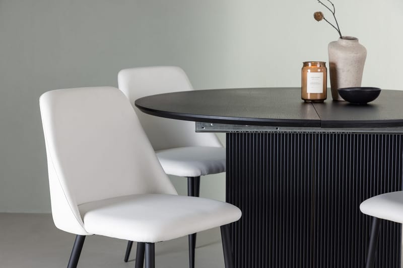 Rund matgrupp Venture Home Vit Svart 4st - Møbler - Bord - Spisegruppe