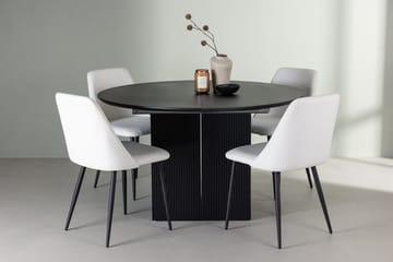 Rund matgrupp Venture Home Vit Svart 4st - Møbler - Bord - Spisegruppe