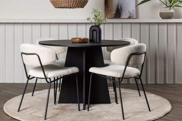 Rund matgrupp Venture Home Vit Svart 4st - Møbler - Bord - Spisegruppe