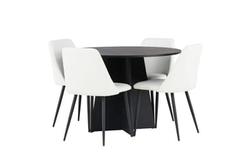 Rund matgrupp Venture Home Vit Svart 4st - Møbler - Bord - Spisegruppe