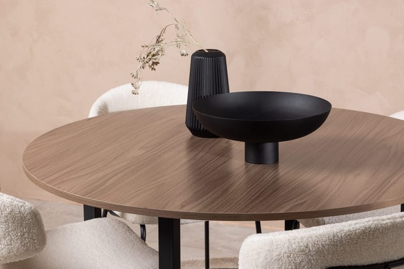 Rund matgrupp Venture Home Vit Valnöt 4st - Møbler - Bord - Spisegruppe